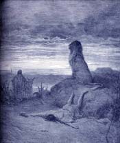 The Prophet Slain by a Lion Bible Story Picture
