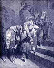 Arrival of the Samaritan at the Inn Bible Story Picture